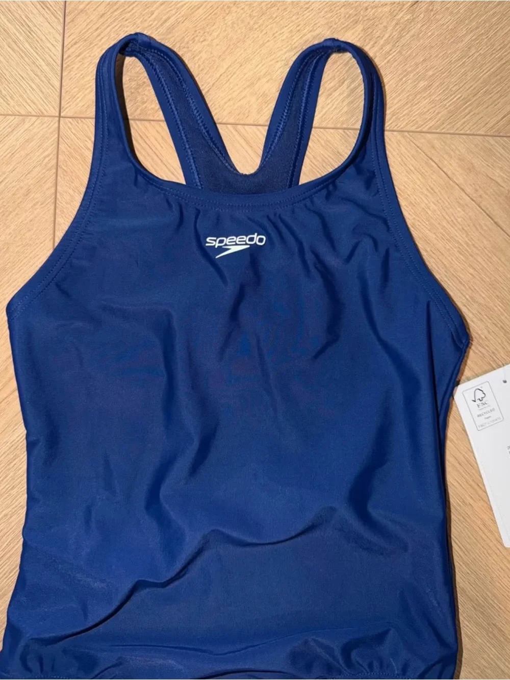 Speedo Girls' Solid Navy One-Piece Swimsuit